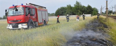 Pożar przy torowisku 