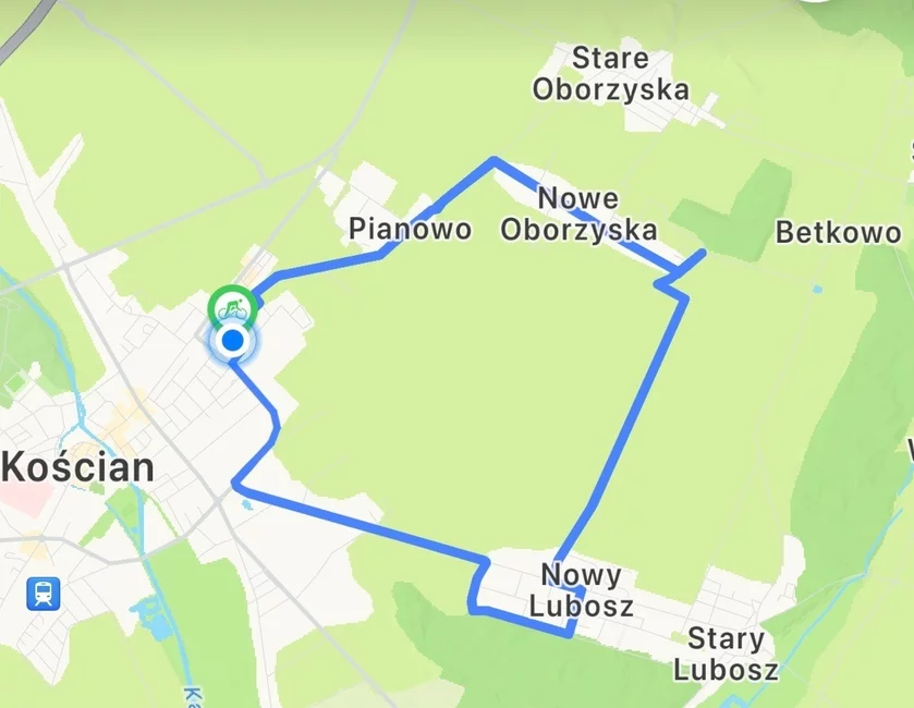 Trasa rajdu. Dystans 11 km, czas 50 min.