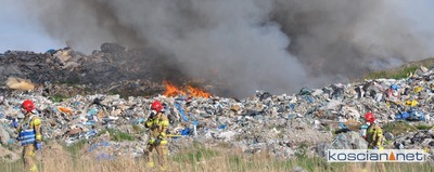 Pożar składowiska odpadów 