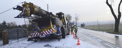 Spalił się samojezdny żuraw 