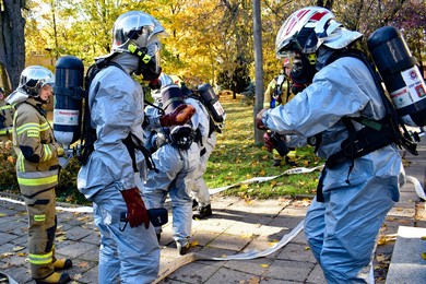 Wspólne działania strażaków i policjantów w Nietążkowie 